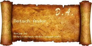 Detsch Andor névjegykártya